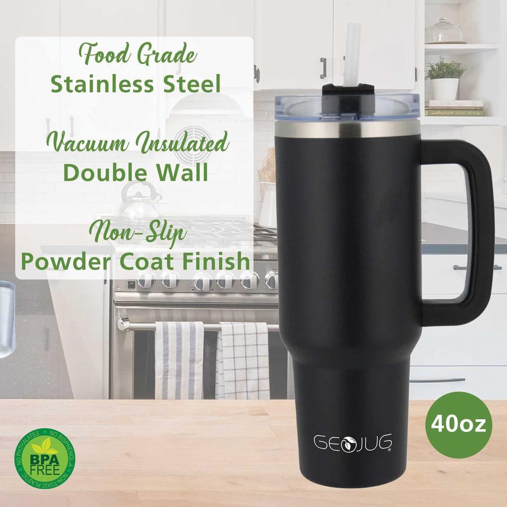 40 oz. Insulated Black Stainless Steel Tumbler - Hercitys