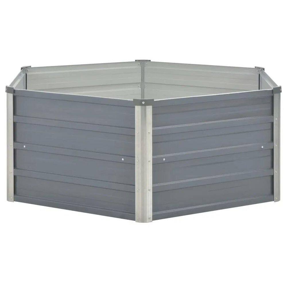 50.8 in. x 50. 8 in. x 18. 1 in. Raised Garden Bed, Metal Galvanized Steel, Gray - Hercitys