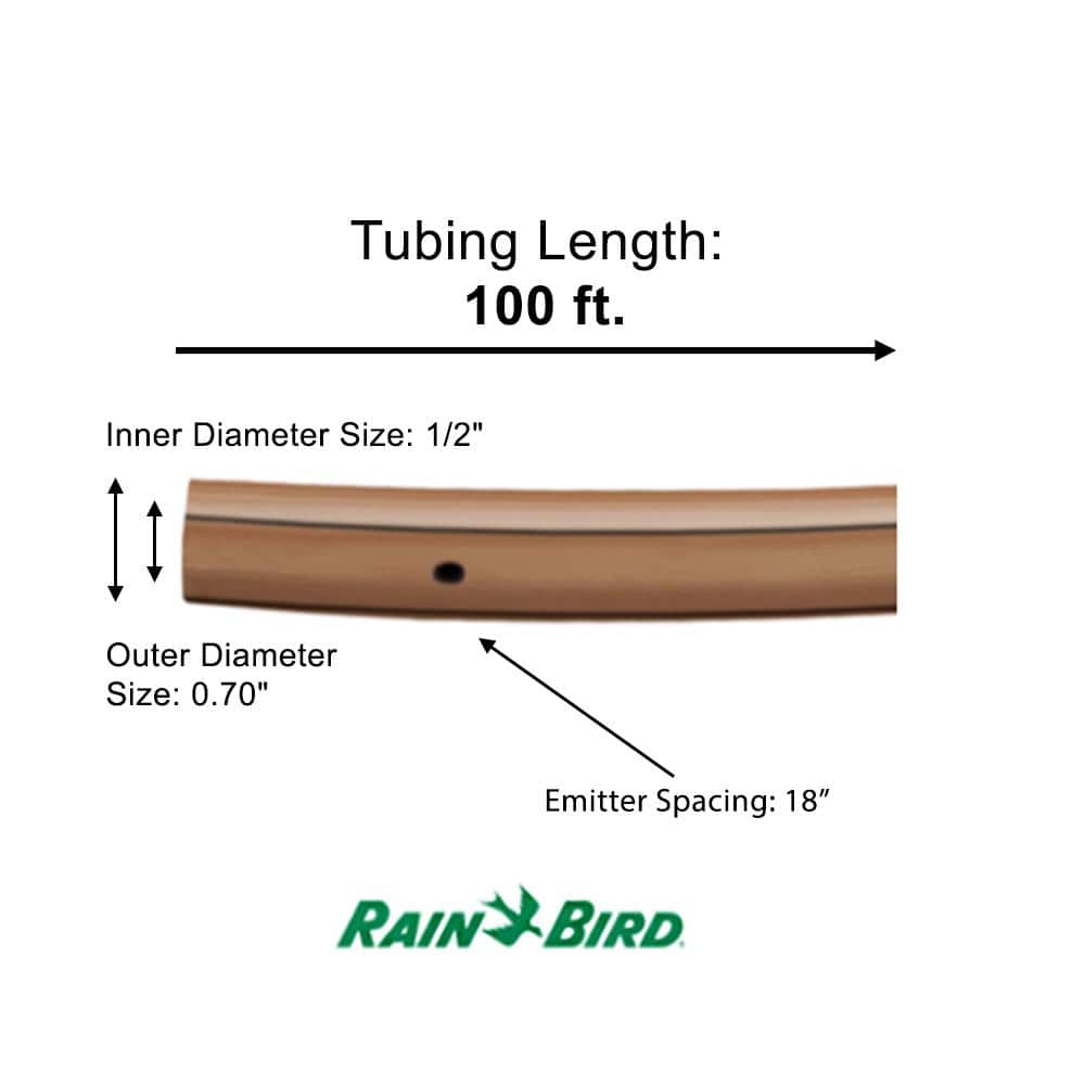 1/2 in. x 100 ft. Drip Emitter Tubing with 18 in. Spacing - Hercitys
