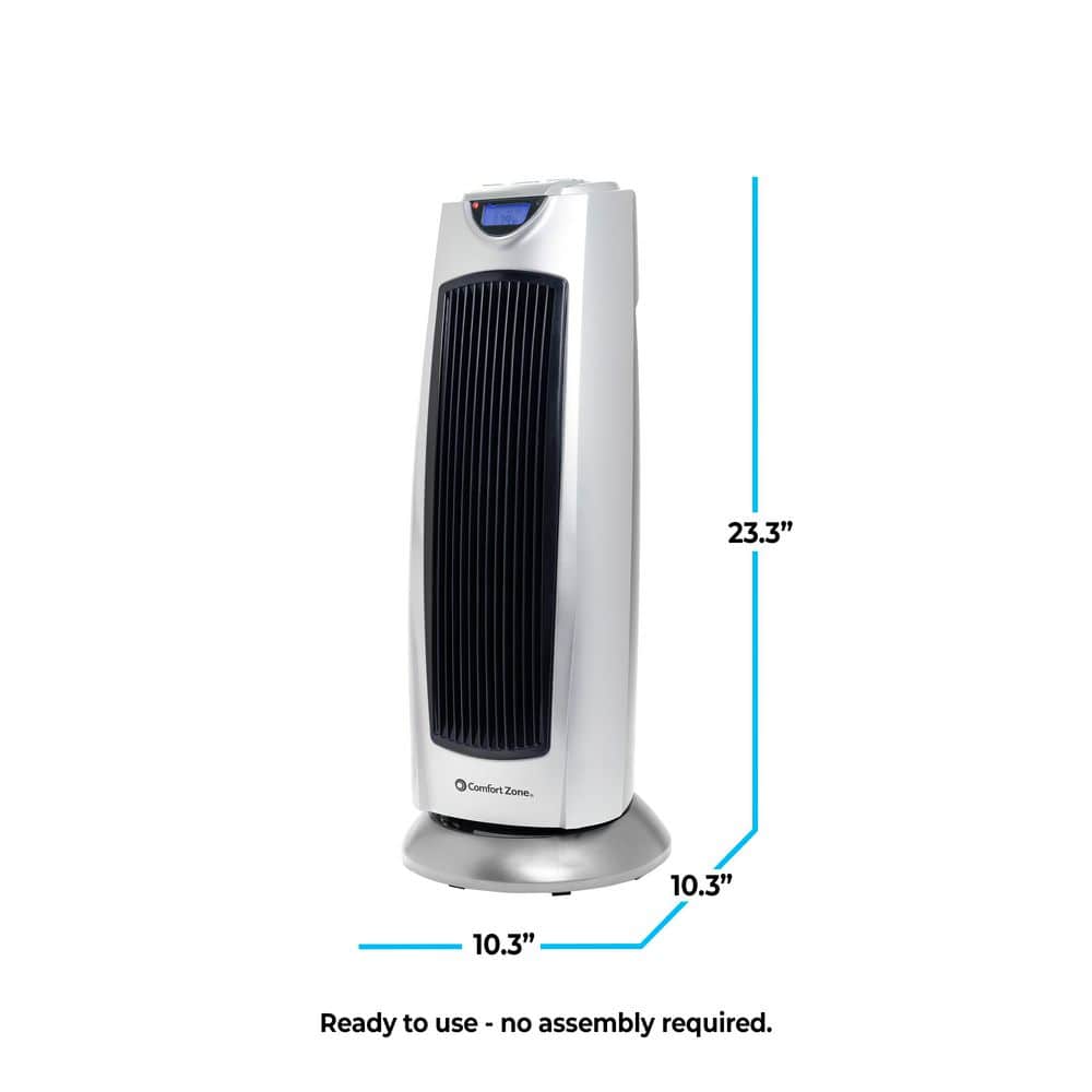 1500-Watt Digital Ceramic Oscillating Electric Tower Heater with Fan and Remote - Hercitys