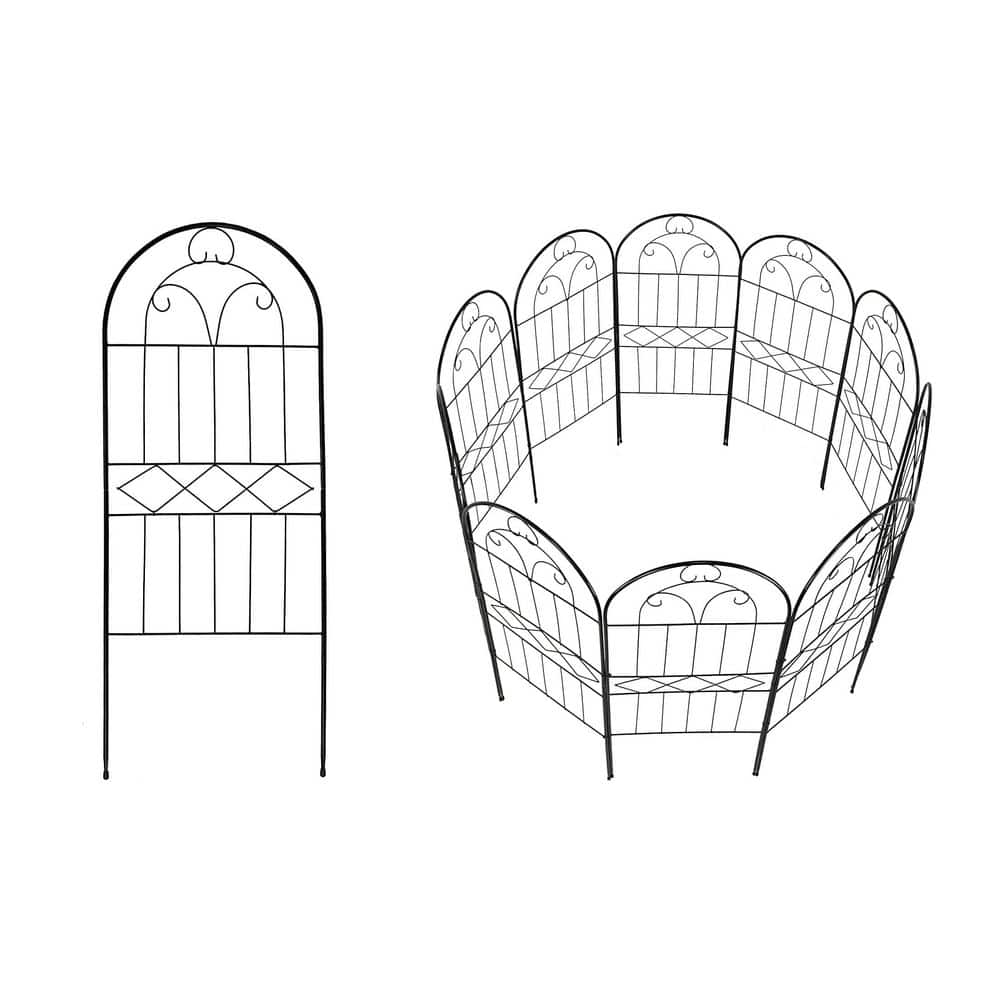 30in (H) x 10ft (L) Rustproof Metal Wire Animal Barrier, Decorative Garden Fence 10 Pack - Hercitys