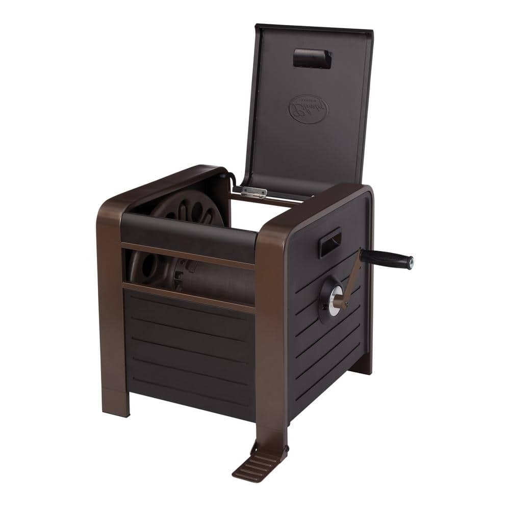 200 ft. Bronze Steel Elegant Hose Box Garden Hose Reel - Hercitys