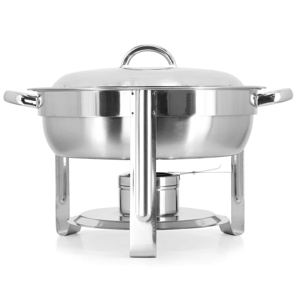 5.3 qt. Round Stainless Steel Professional Chafing Dish/Food Warmer/Buffet Server Serving Trays - Hercitys