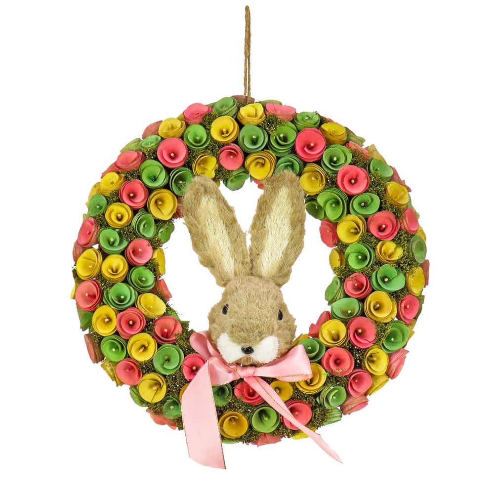 16 ” Floral Wreath with Bunny Head Center - Hercitys