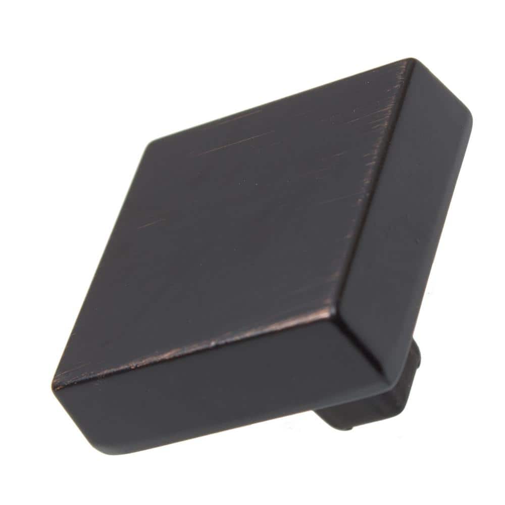 1-1/8 in. Oil Rubbed Bronze Modern Square Cabinet Knob (10-Pack) - Hercitys