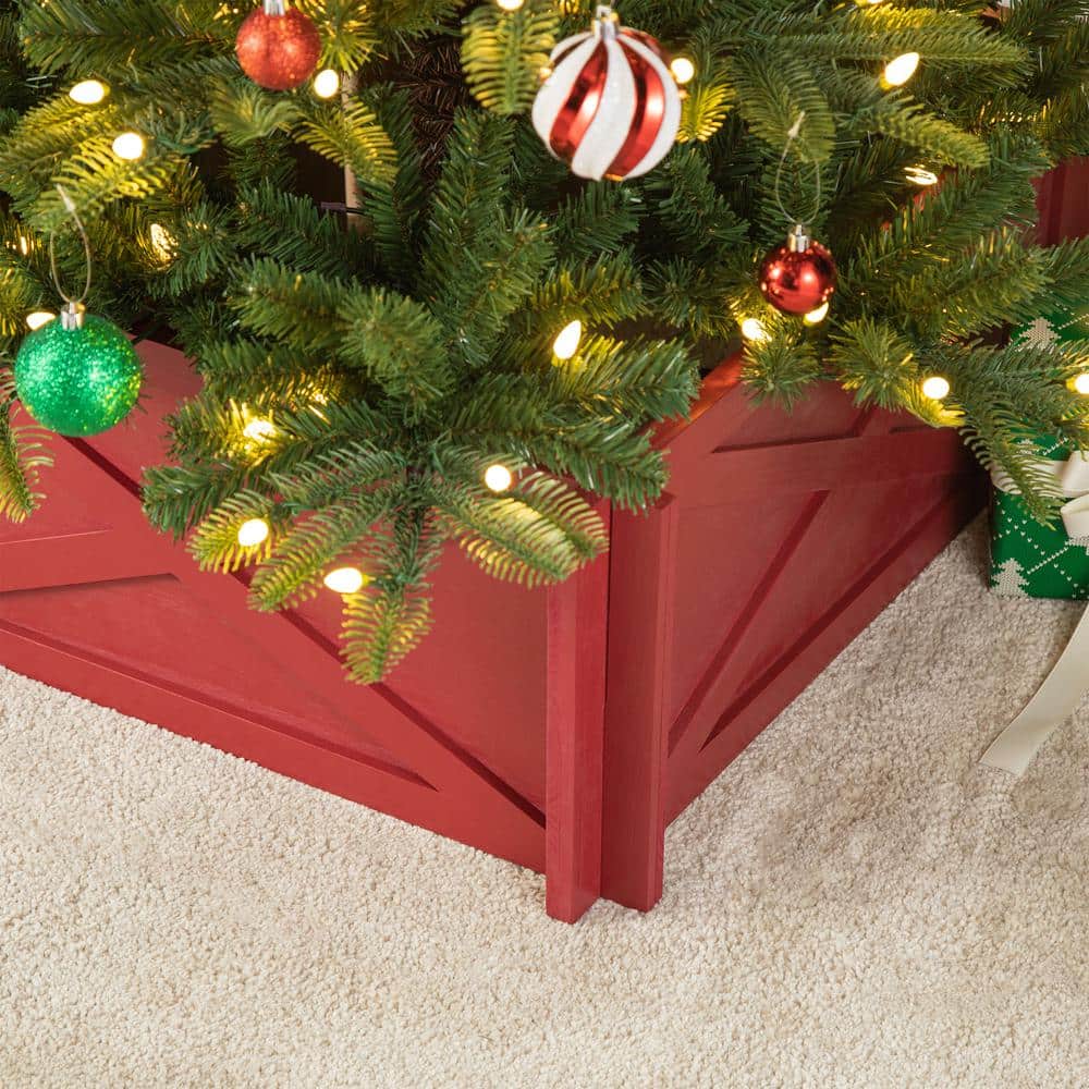 24.5 in. L Red Wooden Tree Collar - Hercitys