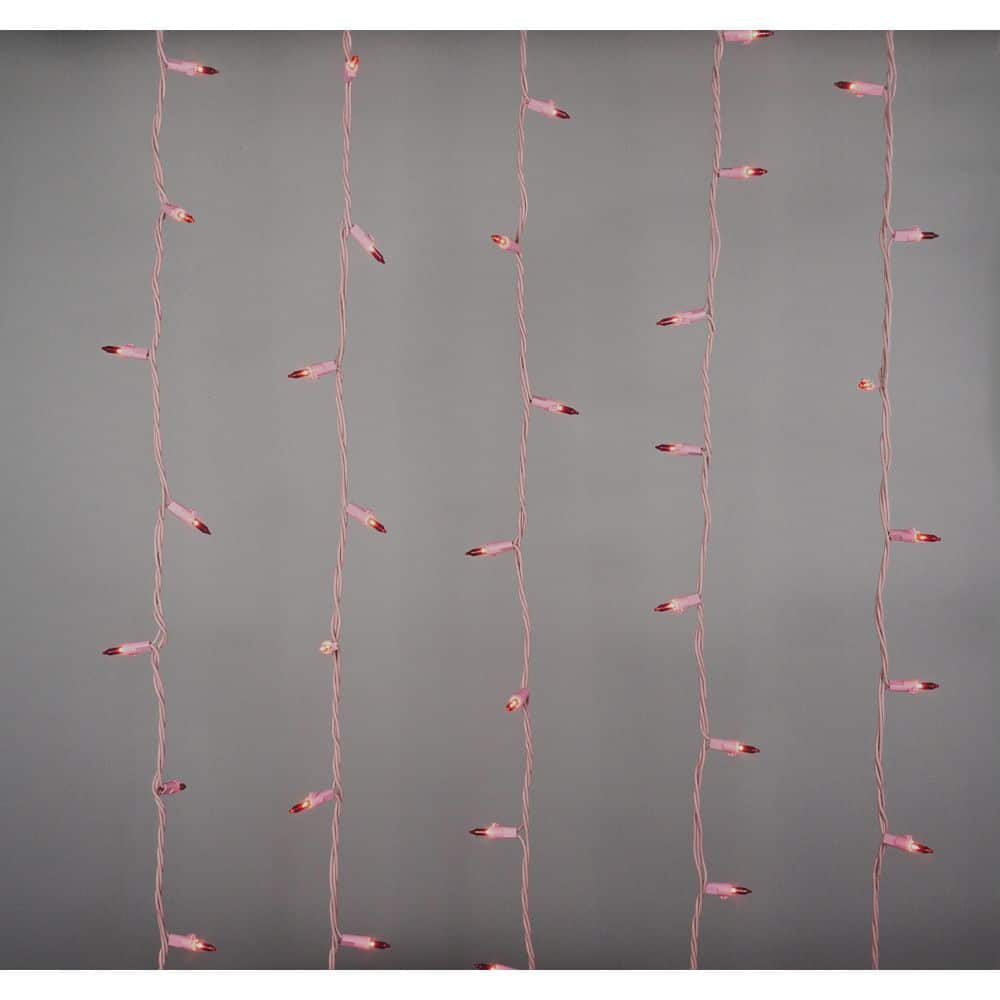 50-Light Designer Series Pink Mini Lights, Pink Wire - Hercitys
