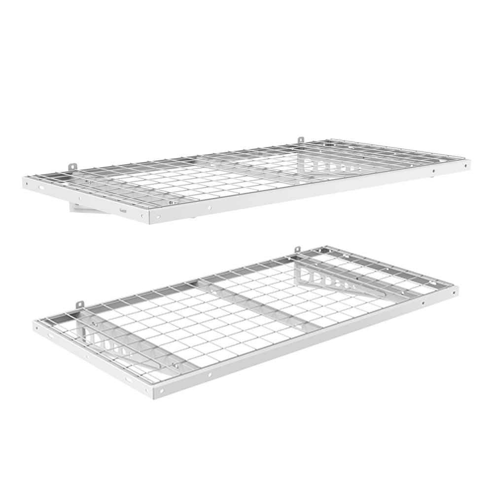 24 in. x 48 in. Heavy Duty Wall Shelf with Brackets in Black - Hercitys