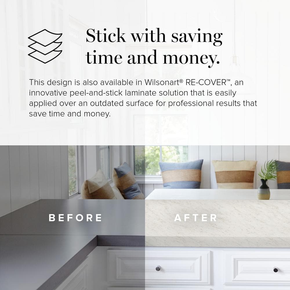 5 ft. x 12 ft. Laminate Sheet in White Carrara with Standard Fine Velvet Texture Finish - Hercitys