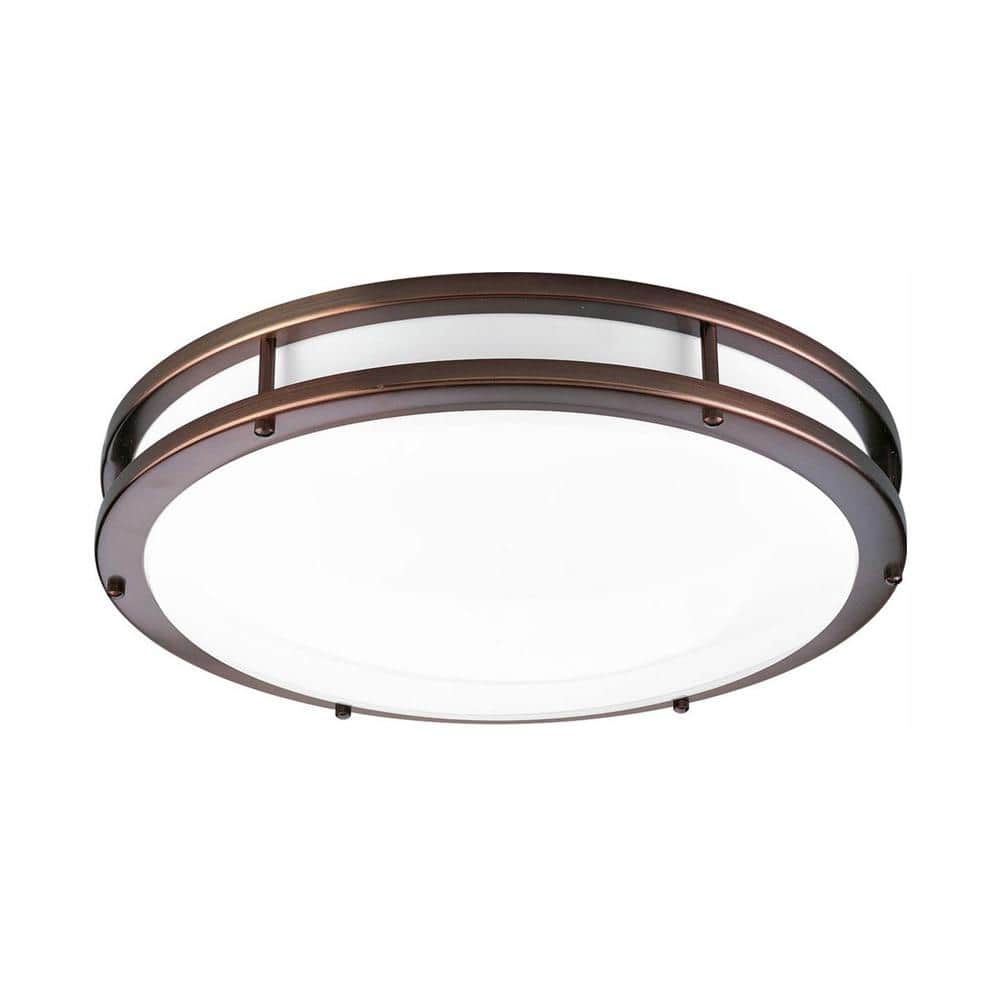 17.75 in. CTC COMM Collection 31 -Watt Urban Bronze Integrated LED Flush Mount - Hercitys