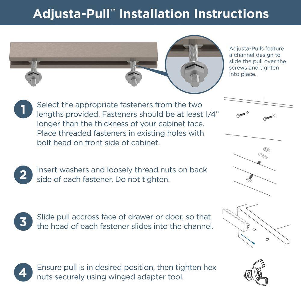 5-Pack Modern Arch Adjusta-Pull Adjustable 2 to 8-13/16 in. (51-224 mm) Modern Matte Black Cabinet Drawer Pulls - Hercitys