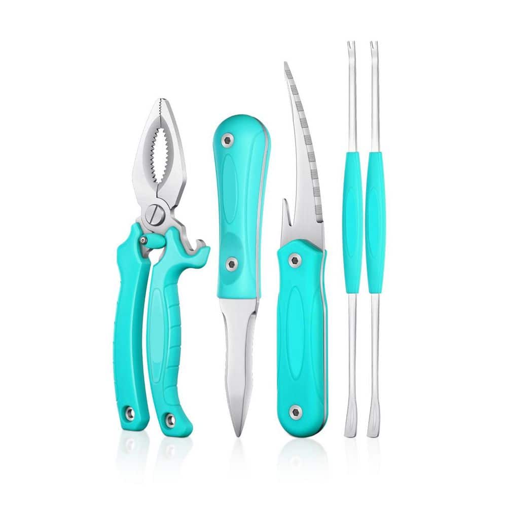 5-Piece Stainless Steel Seafood Tools Set with Crab Cracker, Shrimp Peeler, Oyster Shucking Knife and Crab Forks - Hercitys