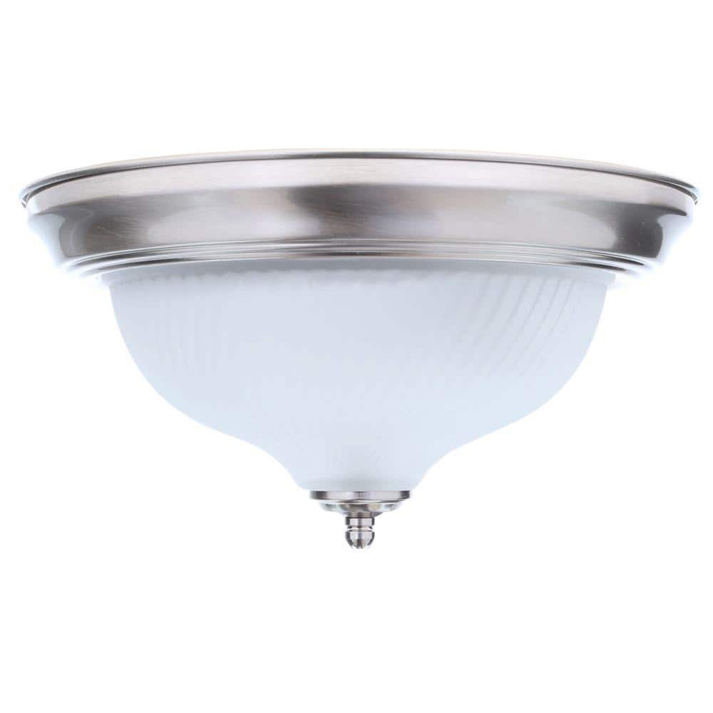 11 in. 2-Light Brushed Nickel Flush Mount (8-Pack) - Hercitys