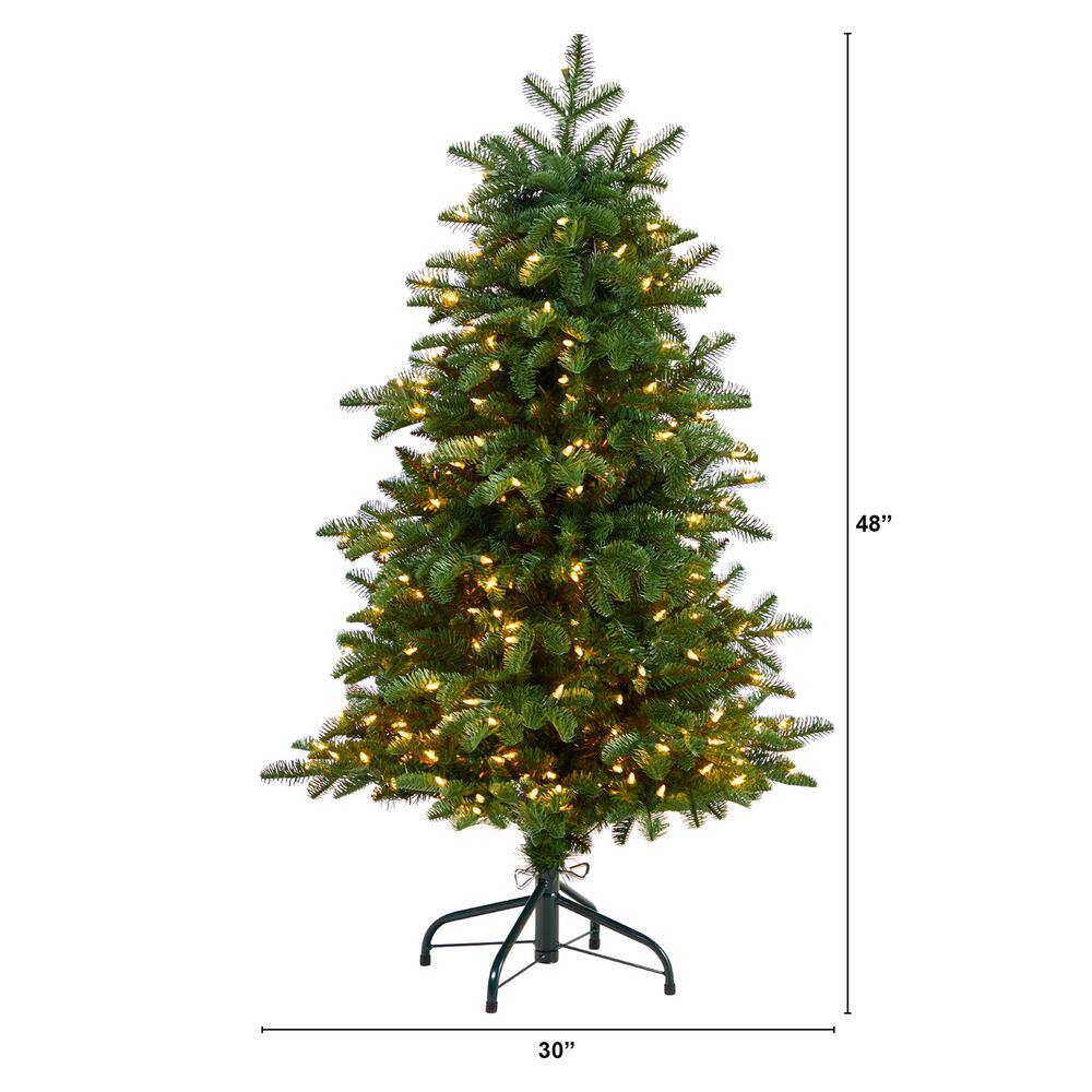 4 ft. South Carolina Fir Artificial Christmas Tree with 250 Clear Lights and 752 Bendable Branches - Hercitys