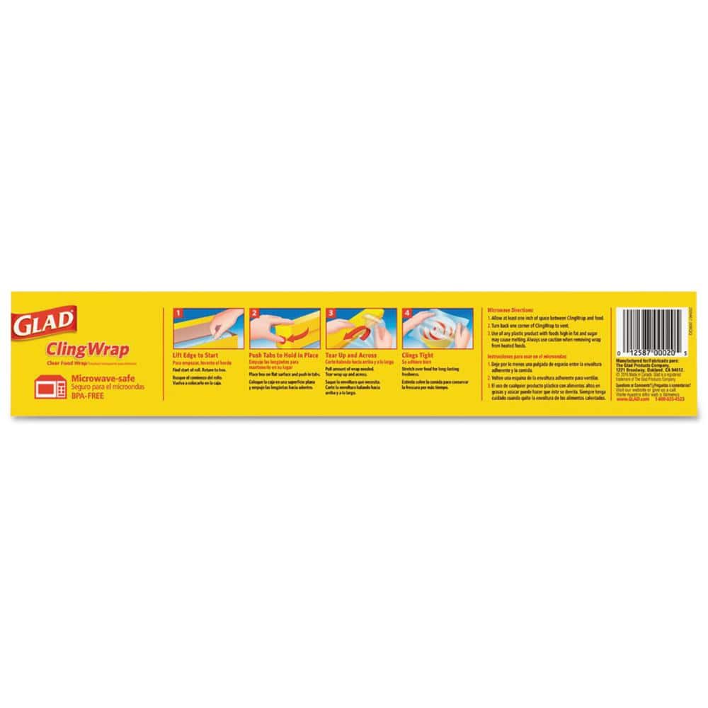 12 in. x 200 ft. Clear Plastic Cling Wrap (12-Case) - Hercitys