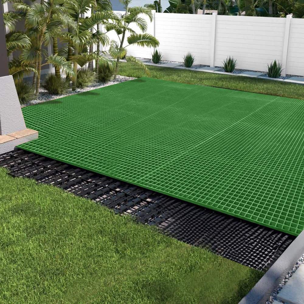 2 ft. x 2 ft. x 1 in. Fiberglass Molded Grating, 1.5 in. x 1.5 in. x 1 in., Green - Hercitys