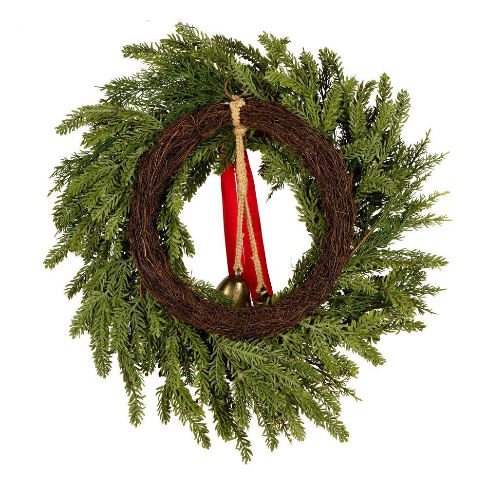 28 in. Christmas Bells Pine Artificial Christmas Wreath - Hercitys