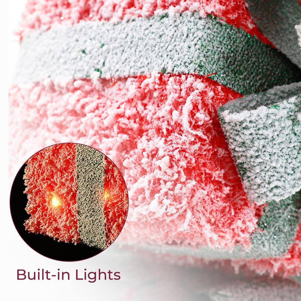 31.89 in. H Red Frosted Gift Boxes with Battery Operated Christmas Lights - Hercitys