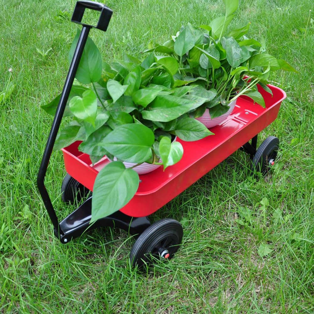 1 cu. ft. Red Steel Garden Cart - Hercitys
