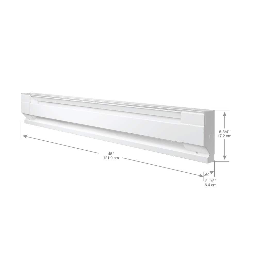 48 in. 208-volt 1,000-watt Electric Baseboard Heater in White - Hercitys