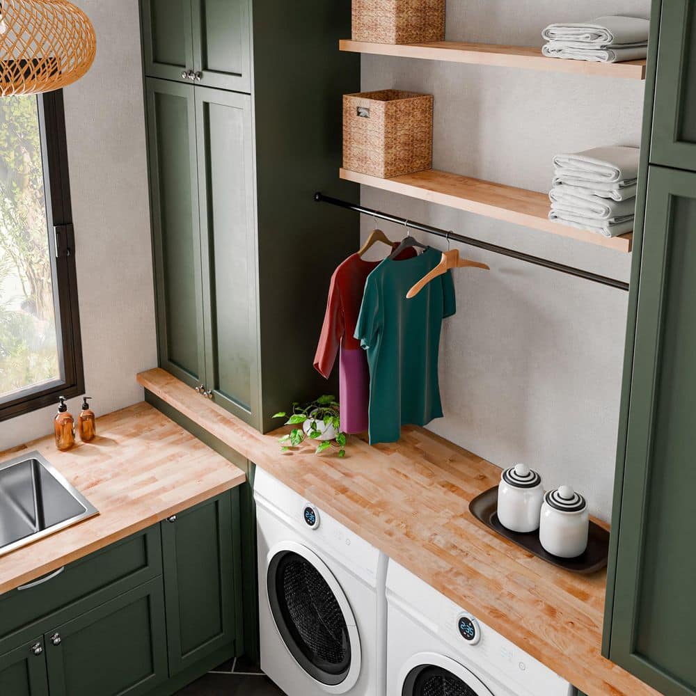 4 ft. L x 25 in. D Unfinished Birch Solid Wood Butcher Block Countertop With Eased Edge - Hercitys