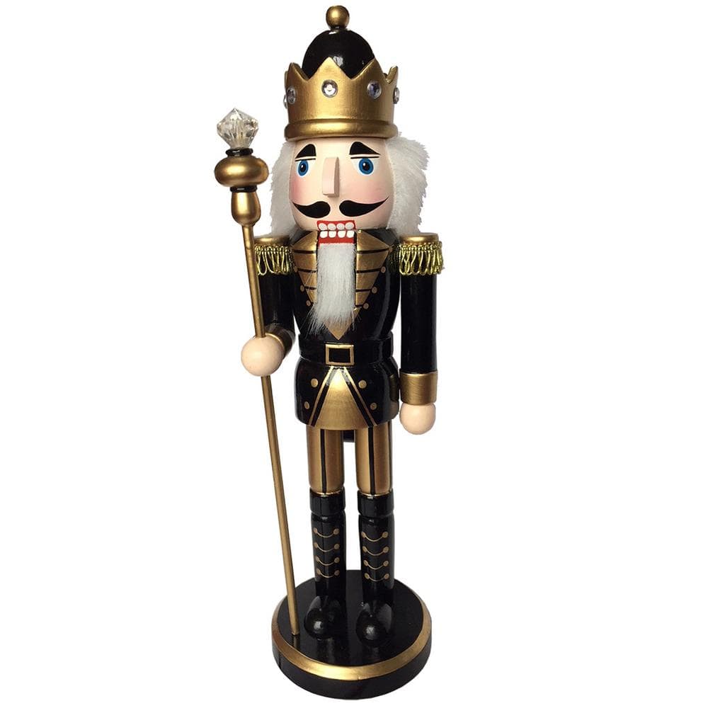 14 in. Black and Gold King Nutcracker - Hercitys