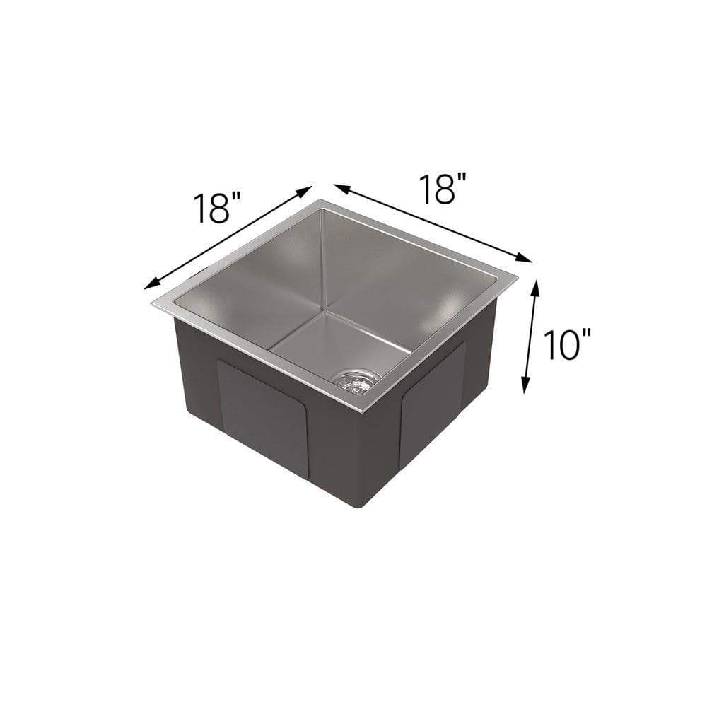 18 in. Multifunctional Undermount Single Bowl Nano Gray Stainless Steel Kitchen Sink (Sink Only) - Hercitys