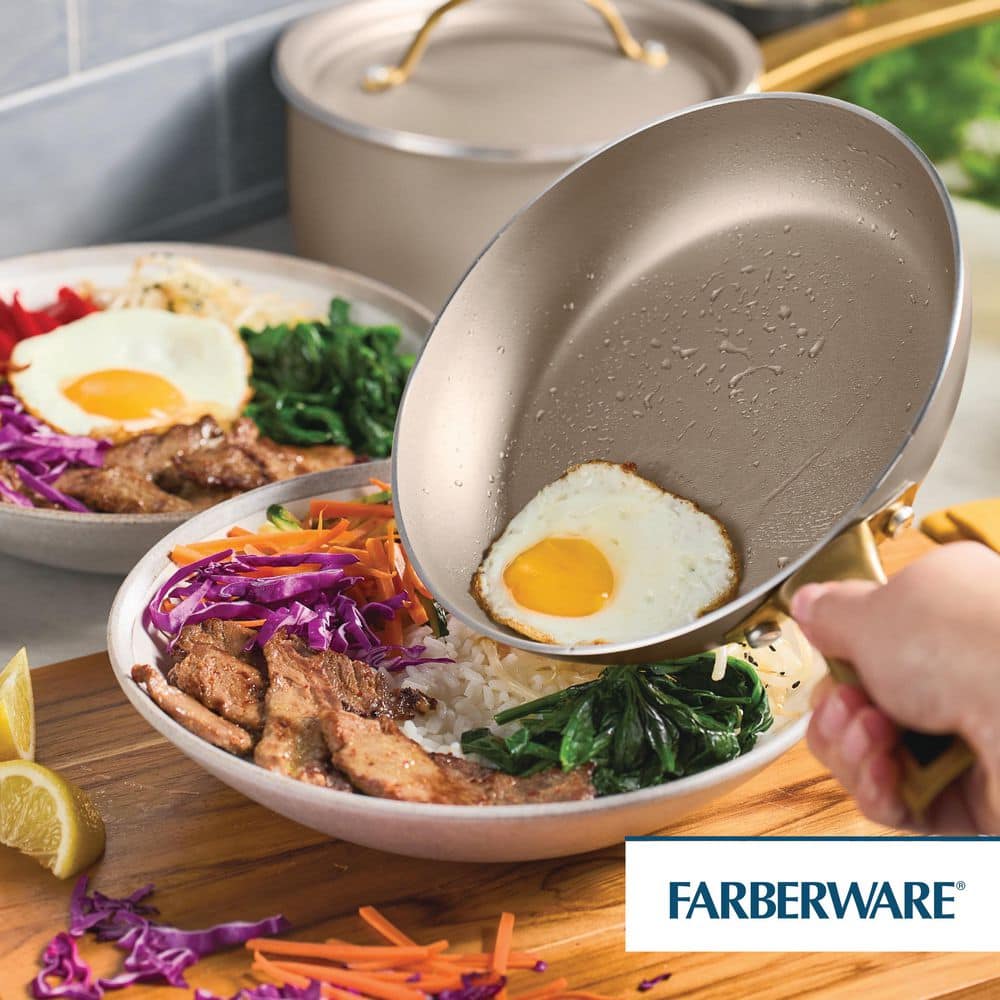 10 in. Radiant Aluminum Nonstick Frying Pan, Champagne - Hercitys