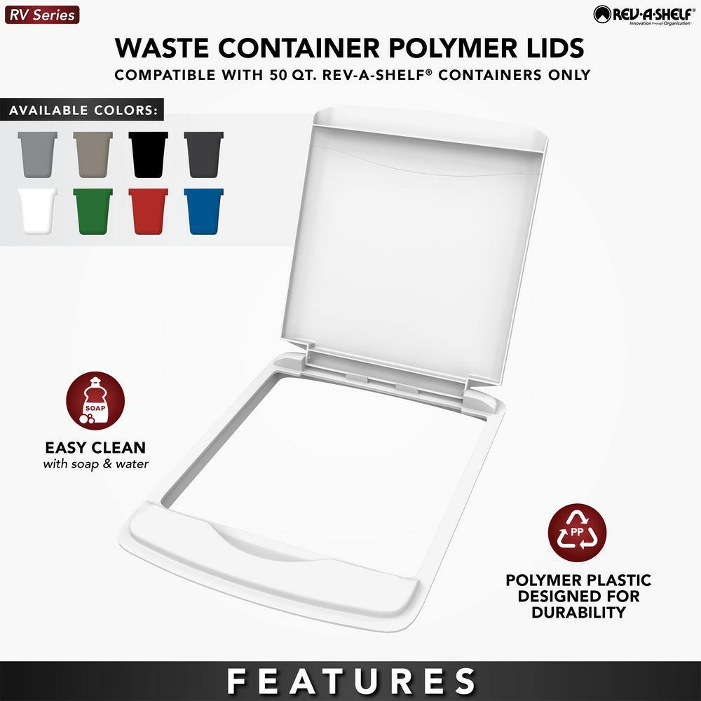 50 Qt. Polymer Trash Can Replacement Lid, Silver - Hercitys