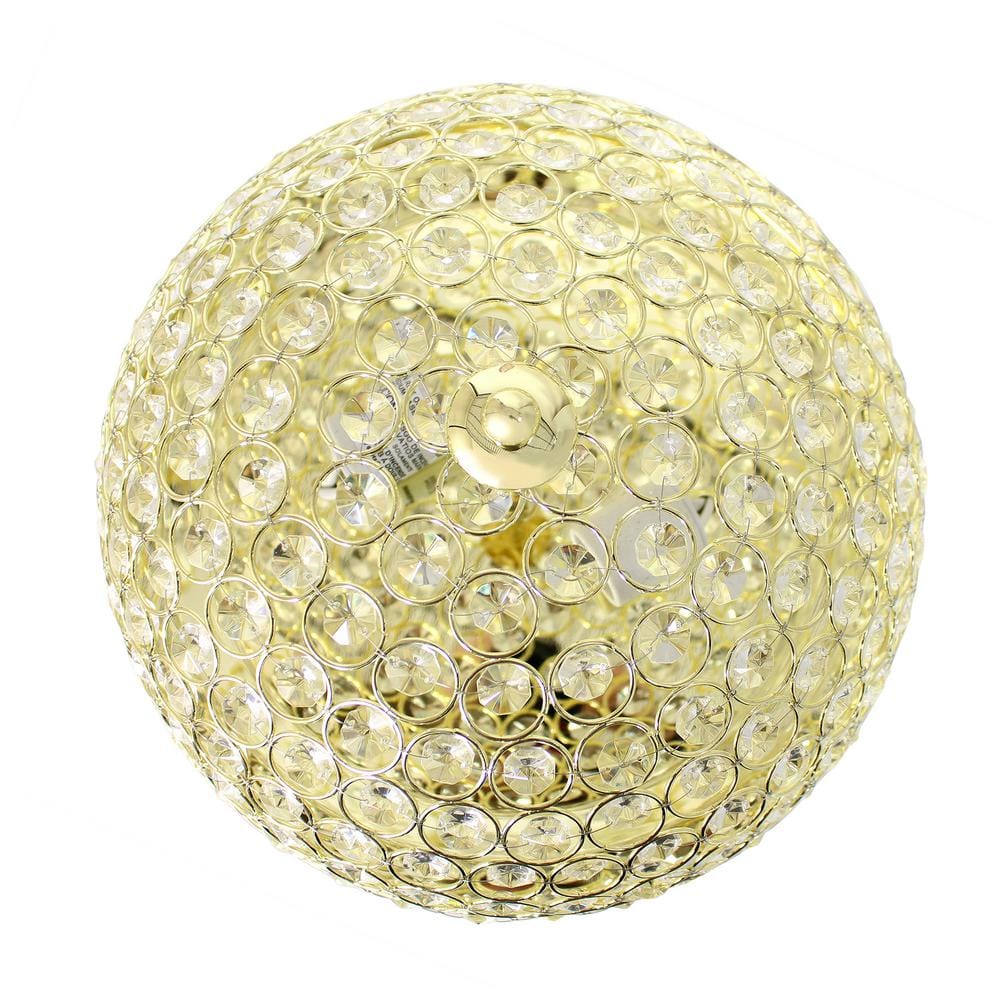 2-Light Elipse Gold Crystal Flush Mount Ceiling Light - Hercitys
