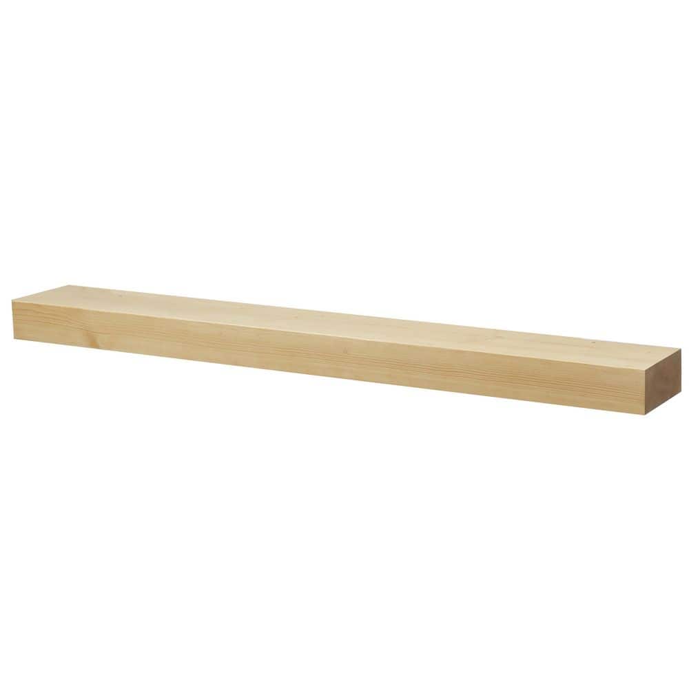 24 in. Natural Smooth Timber Floating Shelf-Versatile Wood Mantel and Wall Shelf - Hercitys