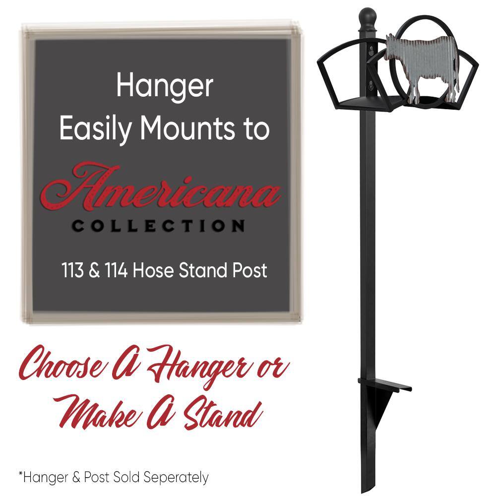 125 ft. Black Steel Galvanized Cow Wall Mounted Garden Hose Reel - Hercitys