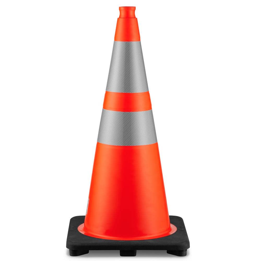 36 in. Orange PVC Reflective Traffic Safety Cone - Hercitys
