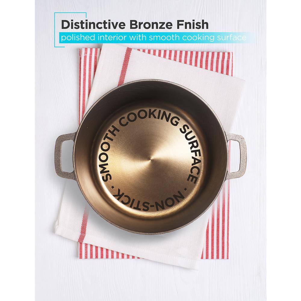 5-qt. Cast Iron Dutch Oven with 10.25-Inch Skillet Lid, Pre-Seasoned Cast Iron Cookware - Hercitys