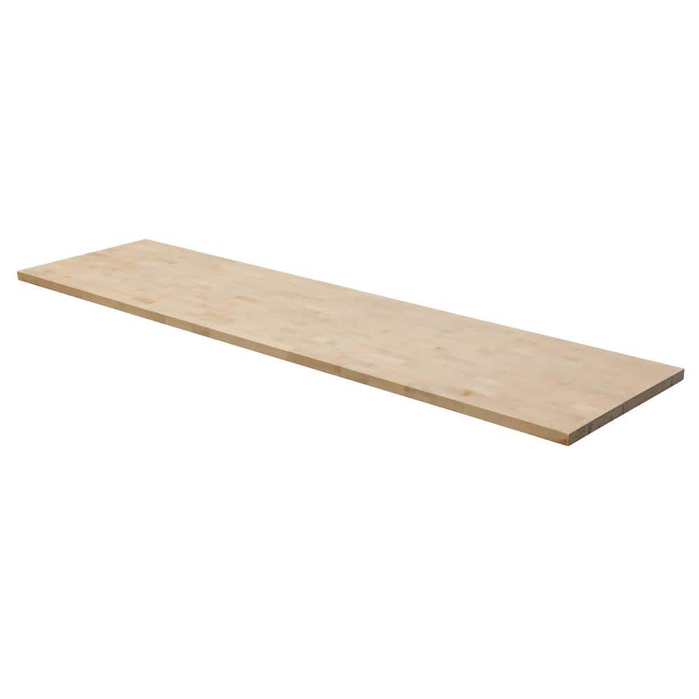 4 ft. L x 25 in. D Unfinished Birch Solid Wood Butcher Block Countertop With Square Edge - Hercitys