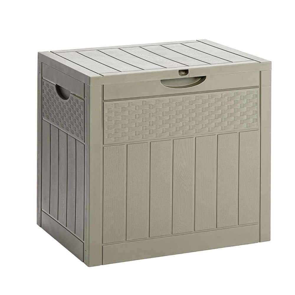 33 Gal. Khaki Resin Deck Box with Lockable Lid - Hercitys