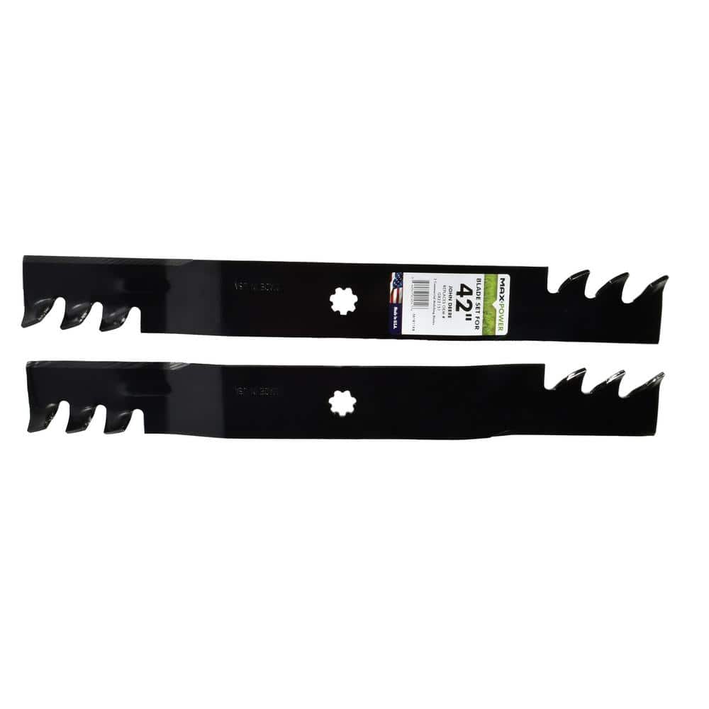 2 Blade Commercial Mulching Set for Many 42 in. John Deere Mowers Replaces OEM #’s AM137328, AM141033, GX22151, GY20850 - Hercitys