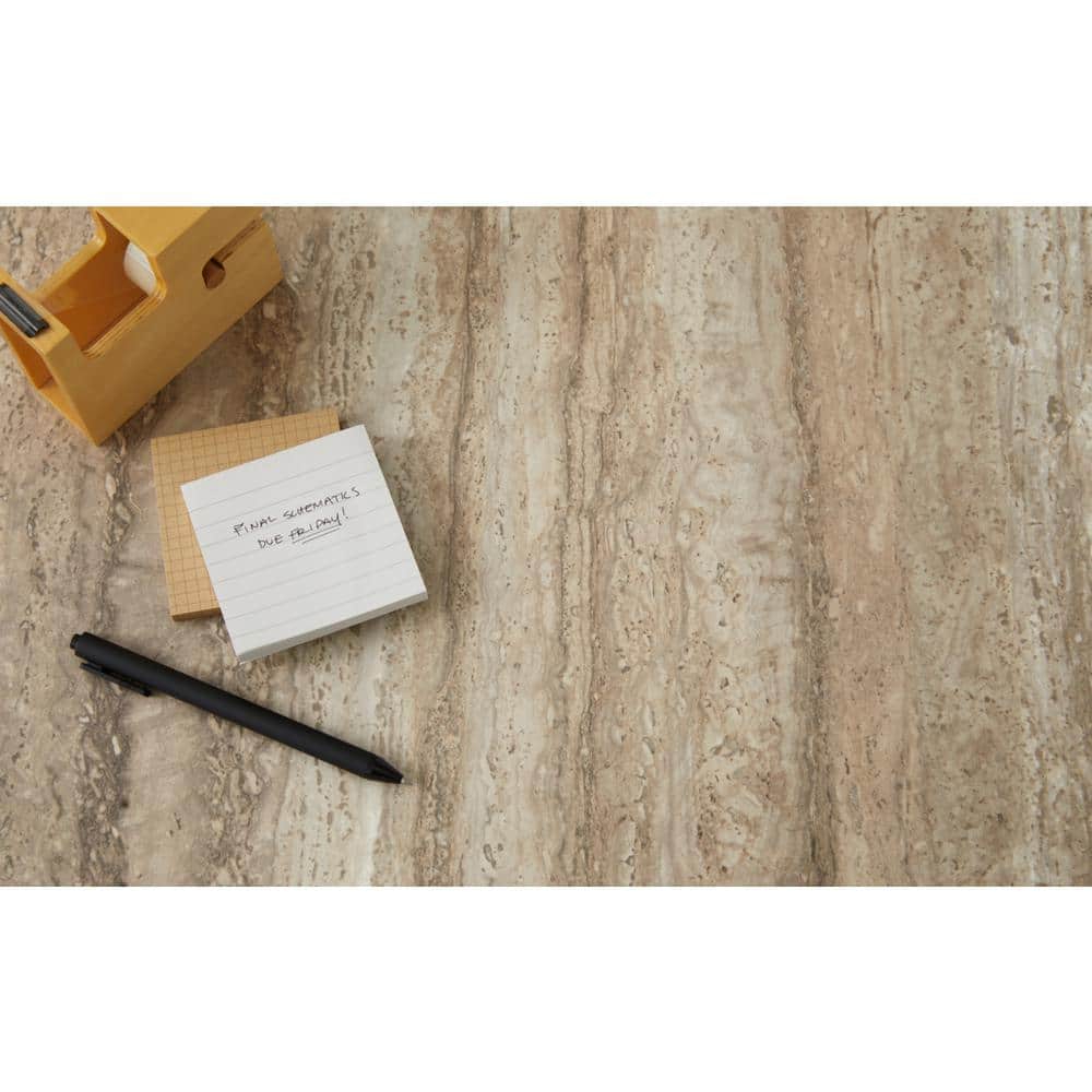 4 ft. x 8 ft. Laminate Sheet in 180fx Hazelnut Travertine with Satin Touch Finish - Hercitys