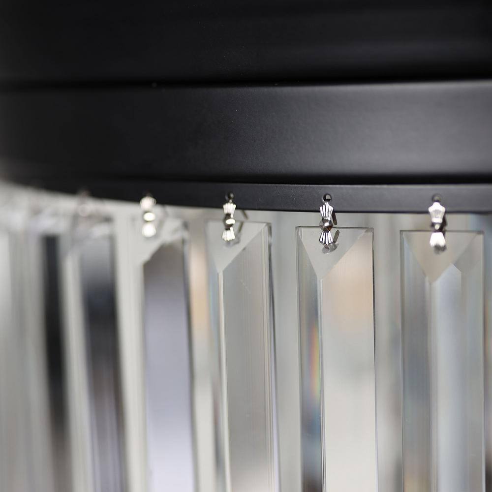 42 in. Black Crystal Retractable Ceiling Fan with Light Kit and Remote Control - Hercitys