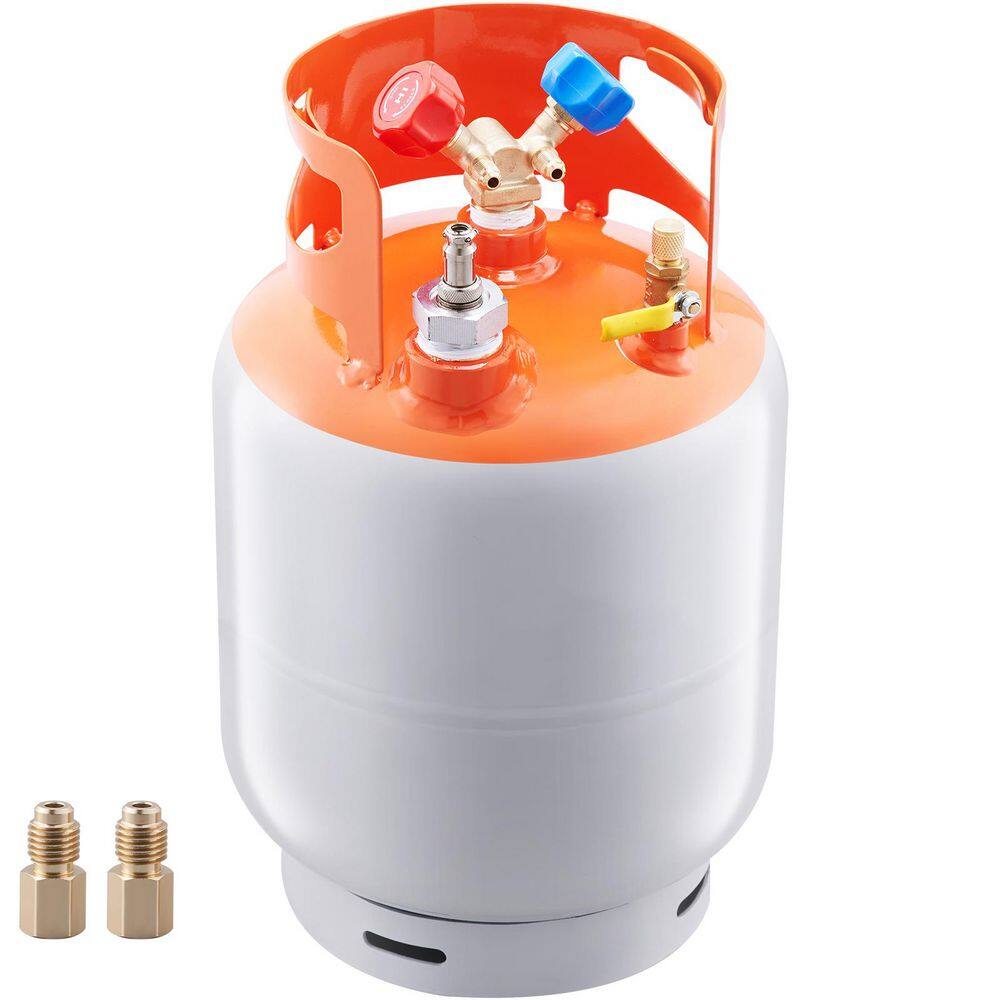 30 lb. Capacity Refrigerant Recovery Tank with Float Switch, 1/4 to 1/2 Adaptor, Prevents Overflow, for All Refrigerants - Hercitys