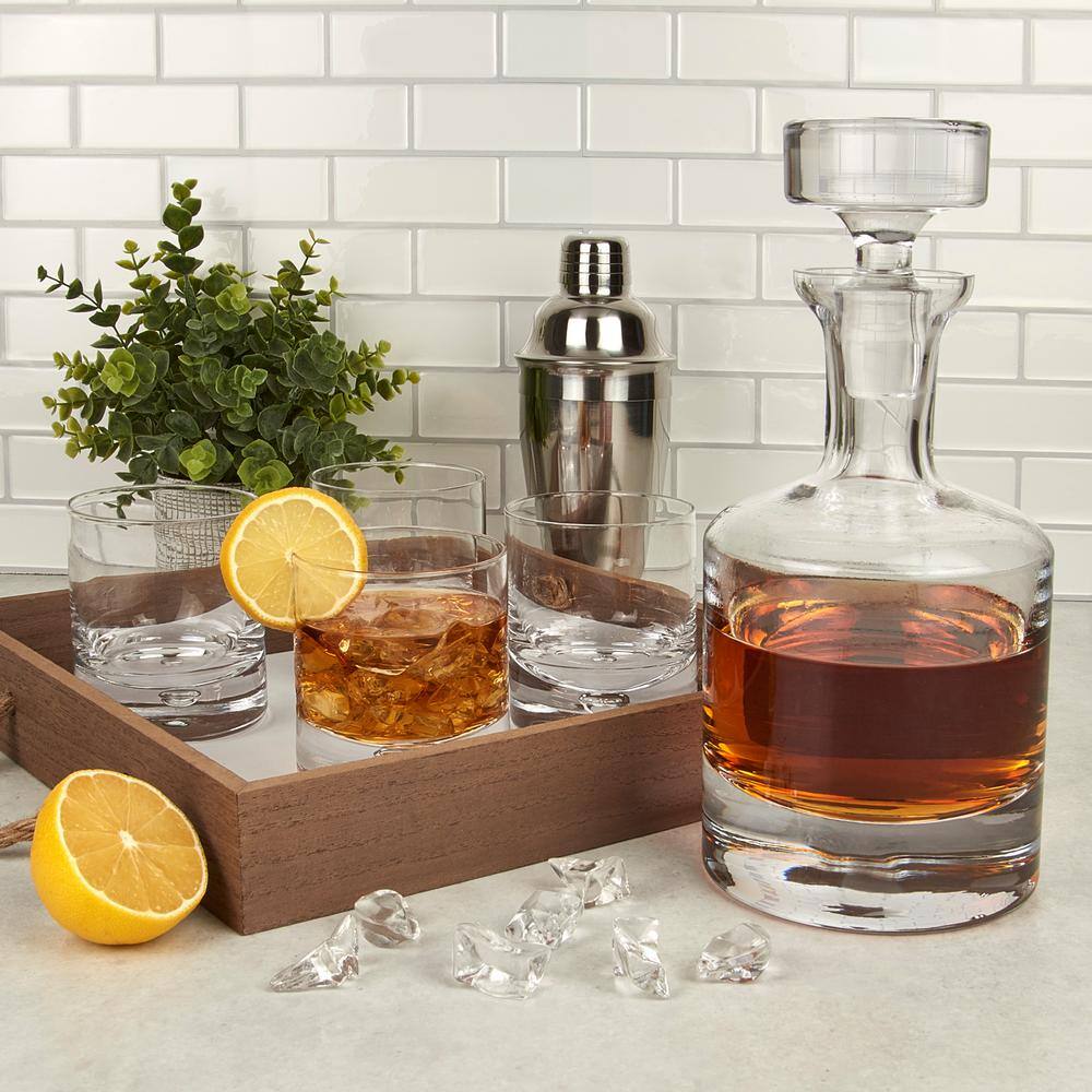 28 oz. 10.5 in. High Como European Mouth Blown Lead Free Crystal Decanter - Hercitys