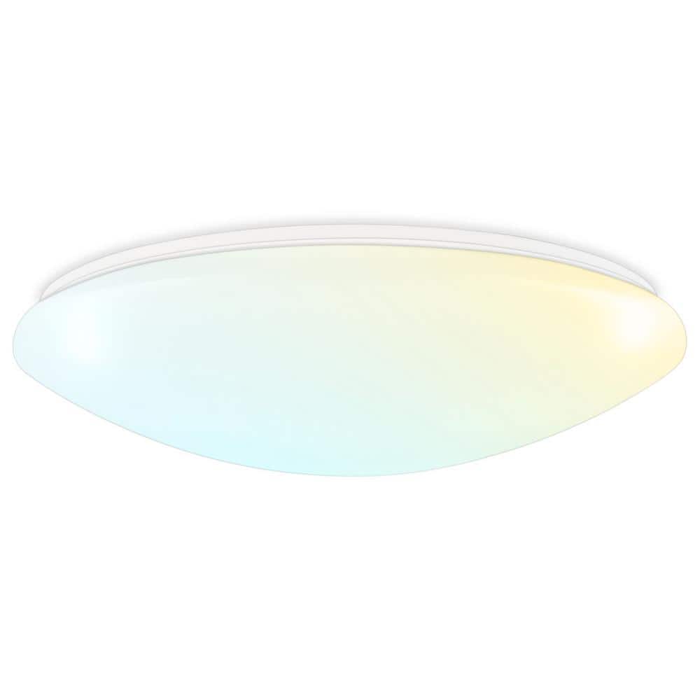 24/28/32W 19 in. 3 Color Selectable LED 3000K/4000K/5000K Flush Mount Dimmable Fixture 1680/1960/2240 Lumens (1-Pack) - Hercitys