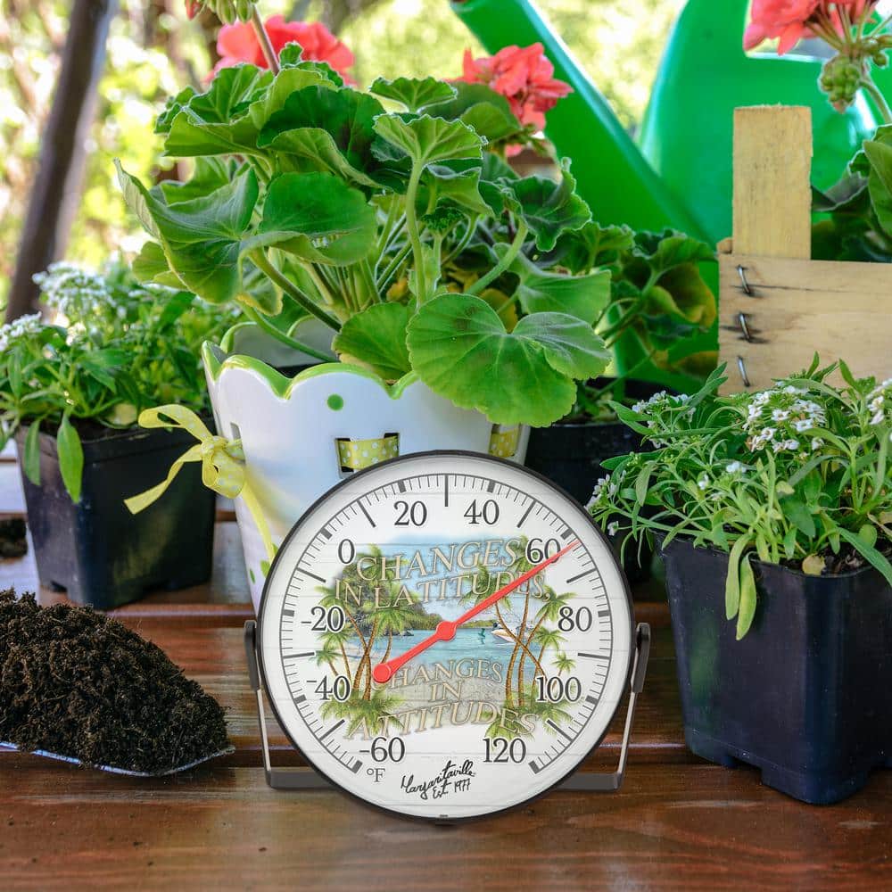 5-Inch “Changes in Latitudes, Changes in Attitudes” Margaritaville Bracket Analog Dial Thermometer - Hercitys