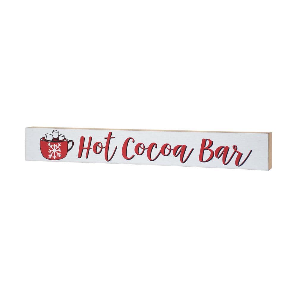 2.5 in. Wood Hot Cocoa Bar Sign Christmas Tabletop Sign - Hercitys