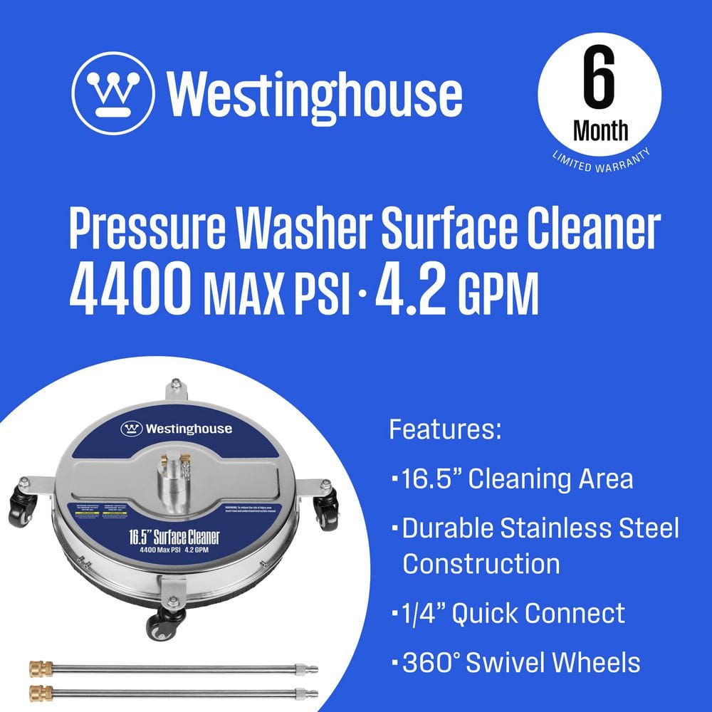 16.5 in. 4400 PSI Stainless Steel Pressure Washer Surface Cleaner - Hercitys