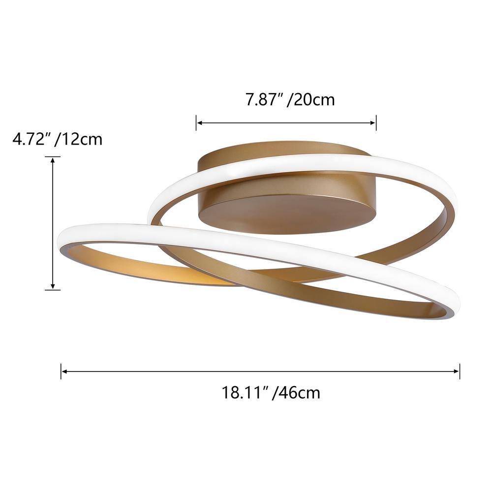 18.1 in. 1-Light Modern Linear LED Flush Mount Ceiling Lighting Fixtures - Hercitys