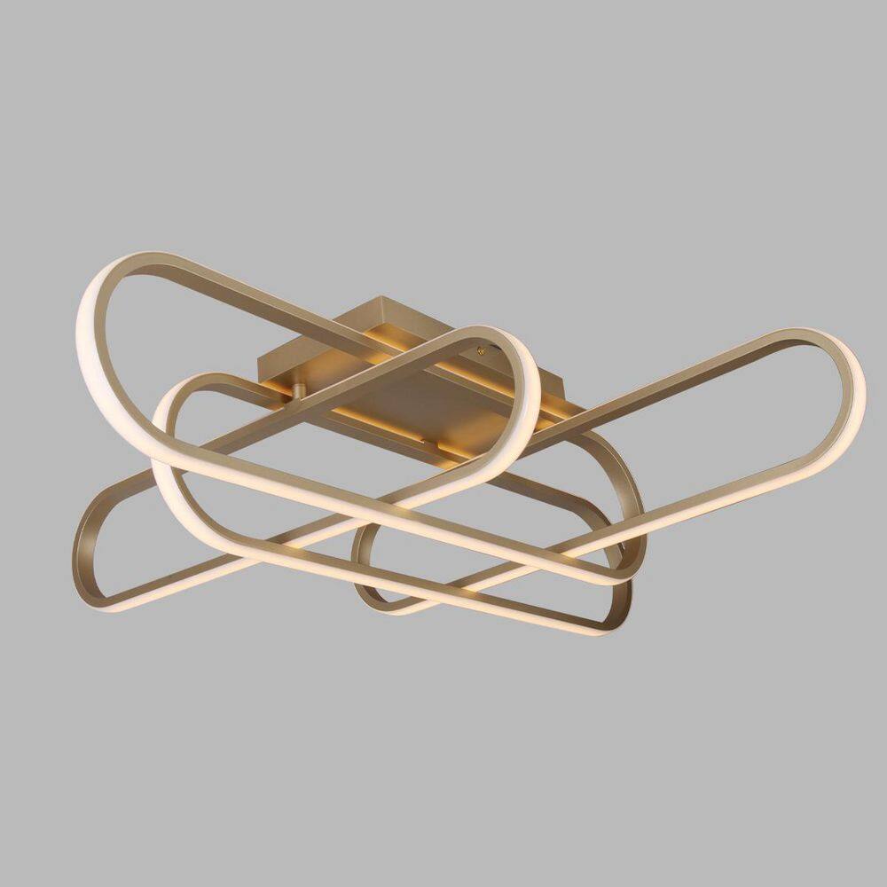 31 in. 40-Watt Flush Mount Gold Modern LED Dimmable Ceiling Light Fixture - Hercitys