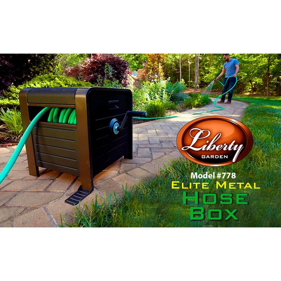 200 ft. Bronze Steel Elegant Hose Box Garden Hose Reel - Hercitys