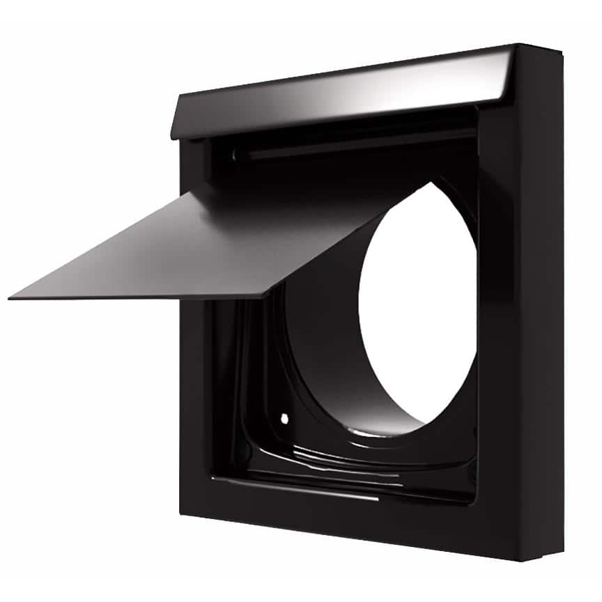 4 in. Powder Coated Steel Black Dryer Vent - Hercitys
