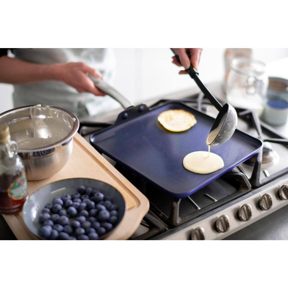 11 in. Aluminum Ceramic Nonstick Griddle in Blue - Hercitys